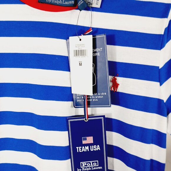 NWT Polo Ralph Lauren Team USA Summer Olympics Village Wear  Striped Tee Medium - Picture 10 of 16
